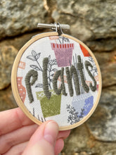 Load image into Gallery viewer, 3-inch &quot;Plants&quot; House Plant Inspired hand-Embroidered Hoop
