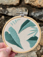 Load image into Gallery viewer, 4 inch House Plant Leaves Silhouettes (2 Options) Hand-Embroidered Hoop
