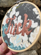 Load image into Gallery viewer, 4 inch &quot;F*uck&quot; Snarky Hand-Embroidered Art Hoop
