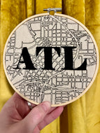 6 inch Downtown Atlanta hand-Drawn Map & 