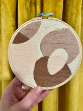 Load image into Gallery viewer, 6 Inch Abstract Neutral (Tan, Brown, and Beige) Colors Shapes Silhouette Hand-Embroidered Hoop
