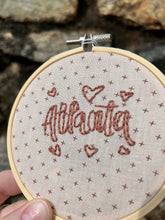 Load image into Gallery viewer, 4 inch Atlanta Hearts Hand-Lettered &amp; Hand-Embroidered Hoop - Copper
