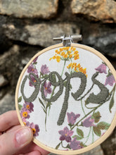 Load image into Gallery viewer, 4 inch &quot;Oops&quot; Snarky Hand-Embroidered Art Hoop
