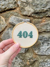 Load image into Gallery viewer, 3 inch Atlanta Area Code &quot;404&quot; Hand-Embroidered Hoops (2 Options)
