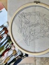 Load image into Gallery viewer, 10 inch Full Embroidery Pattern &amp; Kit, Satin Stitch by Numbers - SQUARE CHAIR
