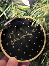 Load image into Gallery viewer, 3 inch Black and Gold BullDawgs Hand-Embroidered Outline Christmas Ornament
