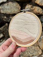 4 inch Neutral Desert Lanscape Silhouette Hand-Embroidered Hoop