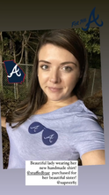 Load image into Gallery viewer, Navy Short Sleeve Atlanta A Messy Bun Hair T-Shirt
