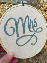 Load image into Gallery viewer, 6&quot; Mrs. Hand-Embroidered Hoop

