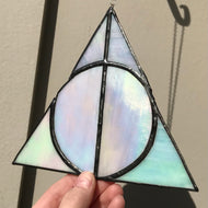 Deathly Hallows Iridescent Stained Glass