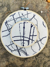 Load image into Gallery viewer, 4 Inch Maps of Rural Cochran, GA - Hand-Embroidered Hoop (2 Options)
