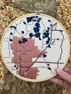 8-Inch Orlando, FL and Disney World Hand-Embroidered Map