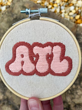 Load image into Gallery viewer, 4&quot; ATL Vintage 70s Inspired Embroidered Hoops

