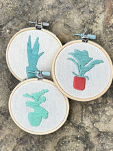 Load image into Gallery viewer, 3 inch House Plant Silhouettes Embroidered Hoops (3 Options)
