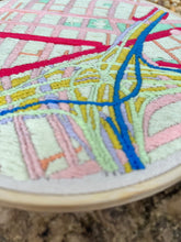 Load image into Gallery viewer, 6” Map of Downtown Atlanta, GA Hand-Embroidered Hoop
