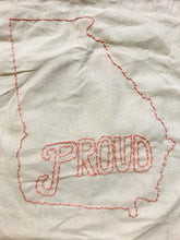 Load image into Gallery viewer, Hand Embroidered Georgia Proud Cotton Tote Bag

