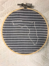 Load image into Gallery viewer, 4&quot; Florida Hand-Embroidered Hoop
