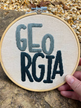 Load image into Gallery viewer, 6” Georgia Letter Shape Embroidery Hoop
