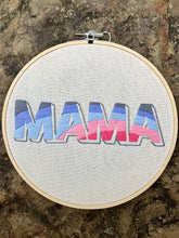 Load image into Gallery viewer, 8-Inch &#39;Mama&#39; Sunset Gradient Hand-Embroidered Hoop
