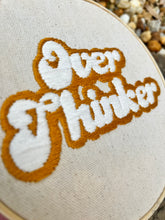 Load image into Gallery viewer, 6 inch &quot;Over Thinker&quot; in Vintage 70s Colors Hand-Embroidered Hoop

