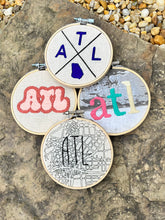 Load image into Gallery viewer, 4&quot; ATL, GA Embroidered Hoops

