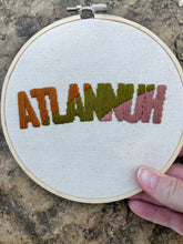 Load image into Gallery viewer, 6 inch Curved &quot;Atlannuh&quot; Atlanta Gradient hand-embroidered Hoops (6 Color Options)
