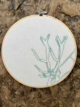 Load image into Gallery viewer, 8&quot; Mint Green Geo Deer/Buck Head Hand-Embroidered Hoop
