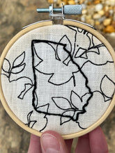 Load image into Gallery viewer, 3 inch Georgia Shape Outlines Embroidered Hoops (5 Options)

