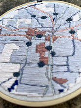 Load image into Gallery viewer, 5 inch solid embroidered map of Tallahassee, FL Hand-Embroidered Hoop
