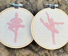 Load image into Gallery viewer, 4 inch- Pink Ballerina hand-Embroidered art Hoop
