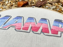 Load image into Gallery viewer, 8-Inch &#39;Mama&#39; Sunset Gradient Hand-Embroidered Hoop
