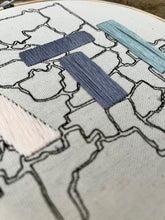 Load image into Gallery viewer, 8&quot; ATL Neighborhoods Hand-Drawn Map and Embroidered Letters Hoop (2 Colors)
