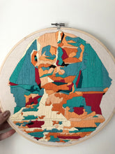 Load image into Gallery viewer, 12-Inch Hand-Embroidered Sphinx Head Hoop
