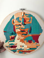 12-Inch Hand-Embroidered Sphinx Head Hoop