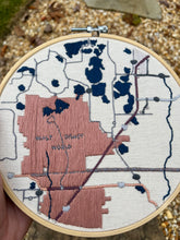 Load image into Gallery viewer, 8-Inch Orlando, FL and Disney World Hand-Embroidered Map
