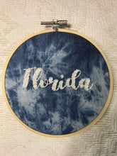 Load image into Gallery viewer, 5 in Florida state outline Hand-Embroidered tie-dye Hoop
