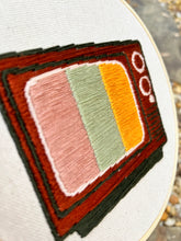 Load image into Gallery viewer, 6&quot; Vintage Television 70s Colors Hand-Embroidered Hoop
