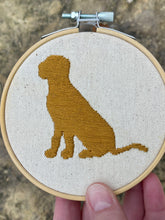 Load image into Gallery viewer, 4-Inch Dog Silhouettes Hand-Embroidered Art Hoops - Personalized Pet Decor (Many Colors Available)
