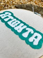 Load image into Gallery viewer, 6&quot; Vintage Atlanta Lettering Hand-Embroidered Hoop
